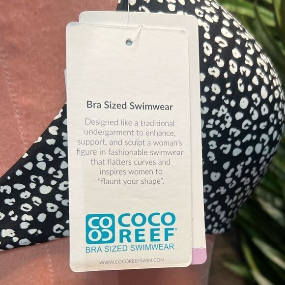 Coco Reef Verso Bra Sized Reversible Underwire Halter Bikini Top, Island Cheetah - Picture 13 of 16